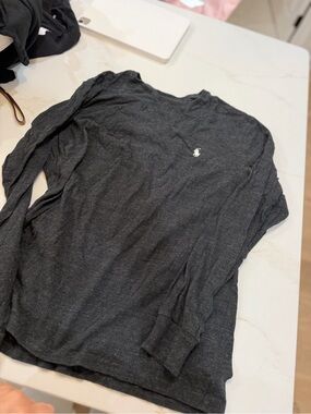 Ralph Lauren Charcoal Long-Sleeve Crewneck Tee